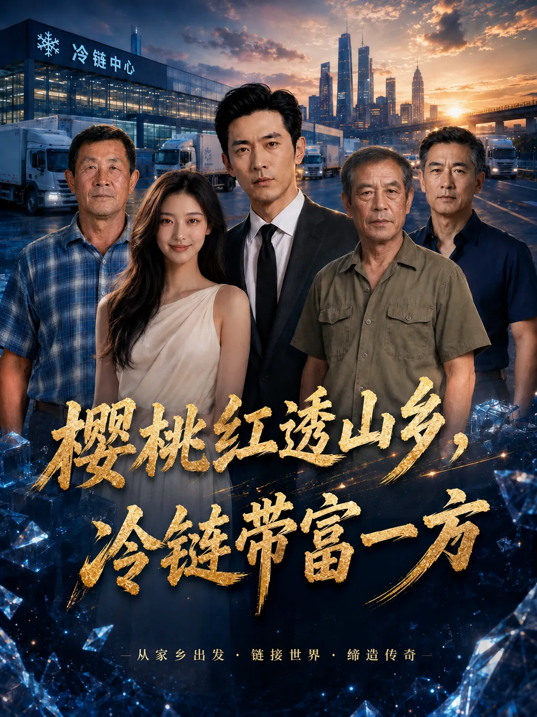 《樱桃红透山乡,冷链带富一方》AI漫剧海报